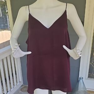 NWT Wine V Neck Tank Top